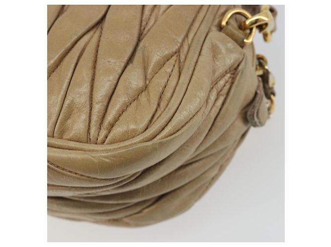 Miu Miu Matelassé Schultertasche aus Leder Beige Gold authentisch 193336 Golden - Ansicht 16