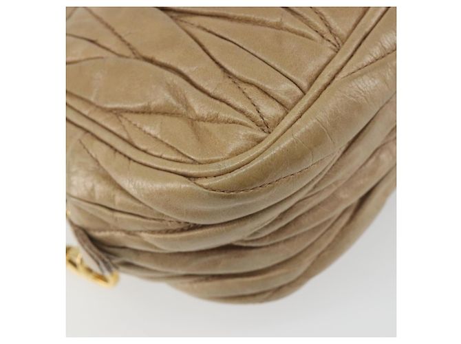 Miu Miu Matelassé Schultertasche aus Leder Beige Gold authentisch 193336 Golden - Ansicht 17