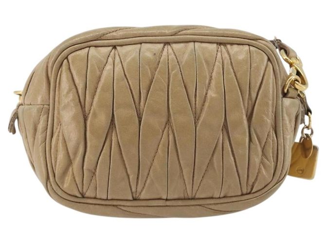 Miu Miu Matelassé Schultertasche aus Leder Beige Gold authentisch 193336 Golden - Ansicht 2