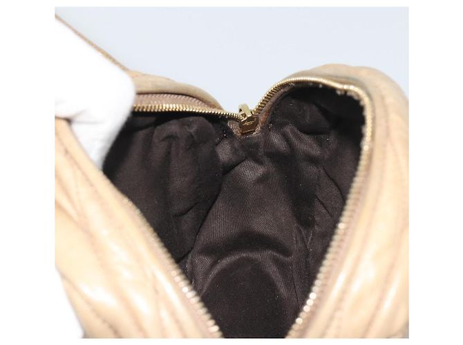 Miu Miu Matelassé Schultertasche aus Leder Beige Gold authentisch 193336 Golden - Ansicht 20