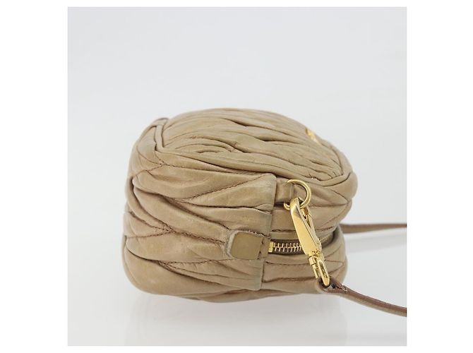 Miu Miu Matelassé Schultertasche aus Leder Beige Gold authentisch 193336 Golden - Ansicht 3