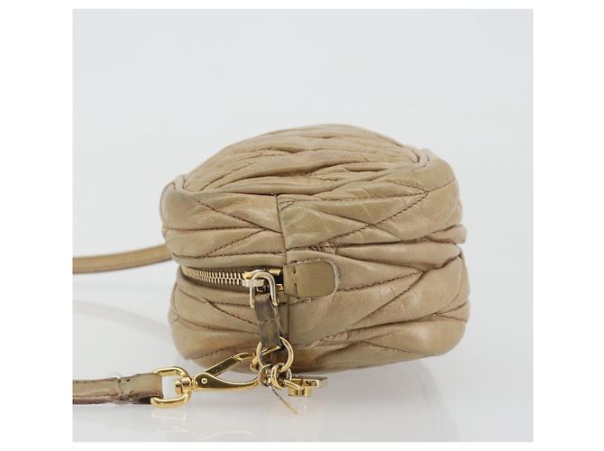 Miu Miu Matelassé Schultertasche aus Leder Beige Gold authentisch 193336 Golden - Ansicht 4