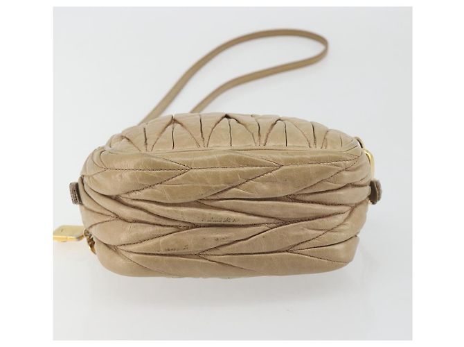 Miu Miu Matelassé Schultertasche aus Leder Beige Gold authentisch 193336 Golden - Ansicht 5