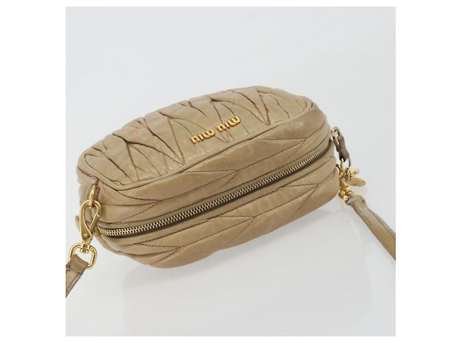 Miu Miu Matelassé Schultertasche aus Leder Beige Gold authentisch 193336 Golden - Ansicht 6