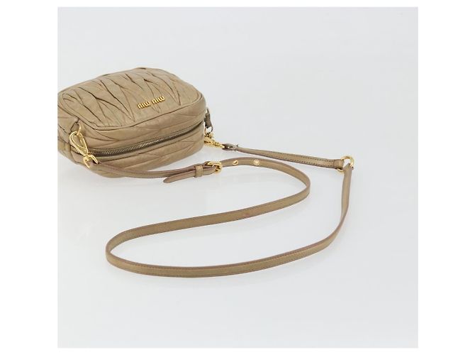 Miu Miu Matelassé Schultertasche aus Leder Beige Gold authentisch 193336 Golden - Ansicht 7
