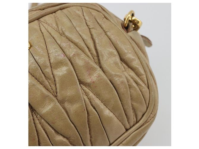 Miu Miu Matelassé Schultertasche aus Leder Beige Gold authentisch 193336 Golden - Ansicht 9