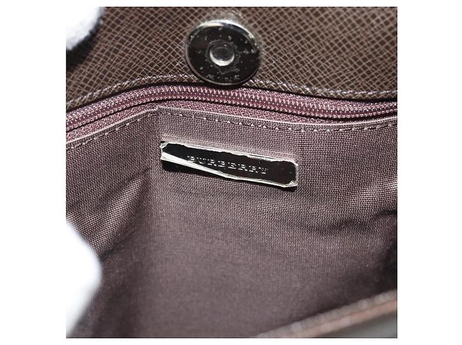 Borsa a tracolla BURBERRY Nova Check Canvas Beige Silver Auth 196121 Argento - vista 10
