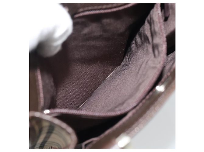 Borsa a tracolla BURBERRY Nova Check Canvas Beige Silver Auth 196121 Argento - vista 22