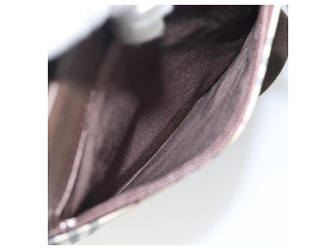 Borsa a tracolla BURBERRY Nova Check Canvas Beige Silver Auth 196121 Argento - vista 23
