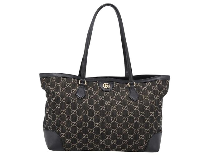 Borsa Tote GUCCI GG Supreme Nero Oro 631685 Auth ka5593M D'oro - vista 13