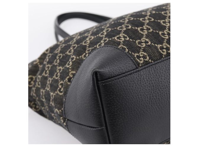 Borsa Tote GUCCI GG Supreme Nero Oro 631685 Auth ka5593M D'oro - vista 14