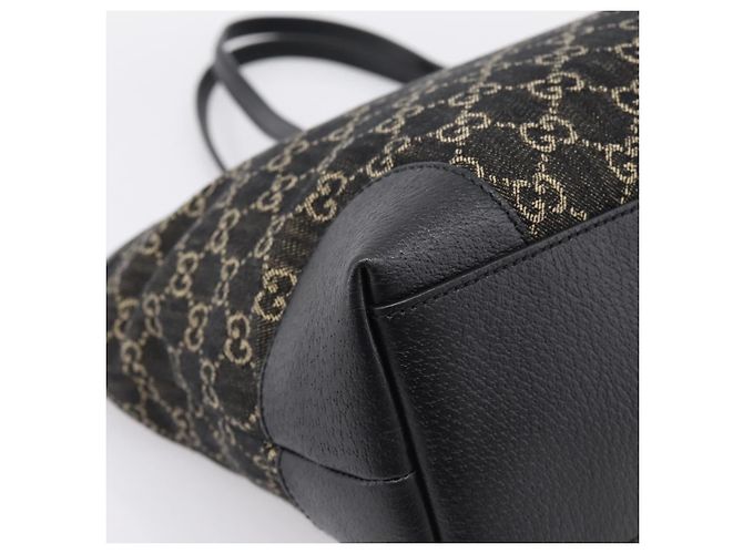 Borsa Tote GUCCI GG Supreme Nero Oro 631685 Auth ka5593M D'oro - vista 16