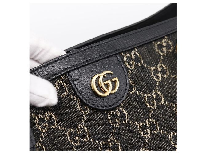 Borsa Tote GUCCI GG Supreme Nero Oro 631685 Auth ka5593M D'oro - vista 17