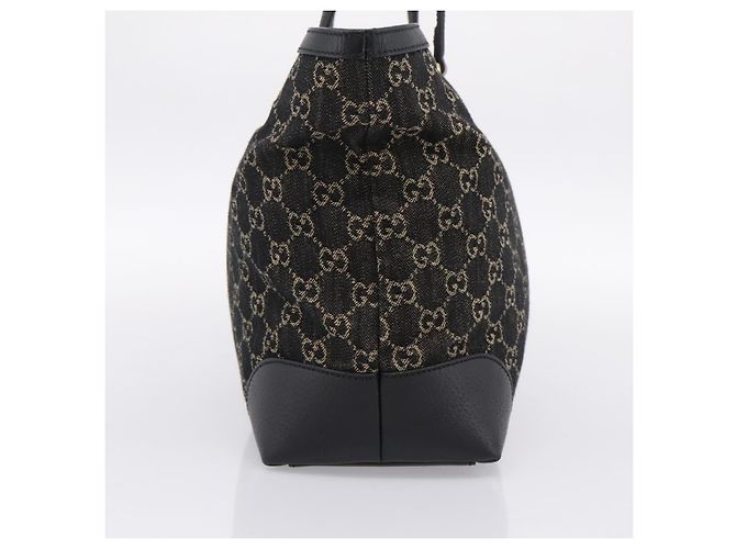 Borsa Tote GUCCI GG Supreme Nero Oro 631685 Auth ka5593M D'oro - vista 3