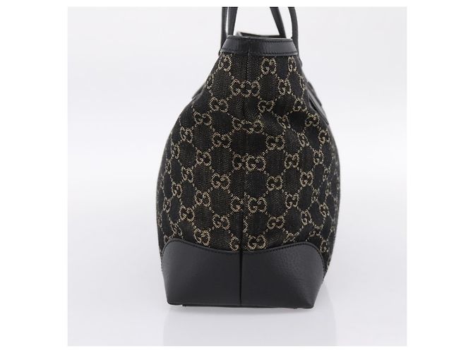 Borsa Tote GUCCI GG Supreme Nero Oro 631685 Auth ka5593M D'oro - vista 4