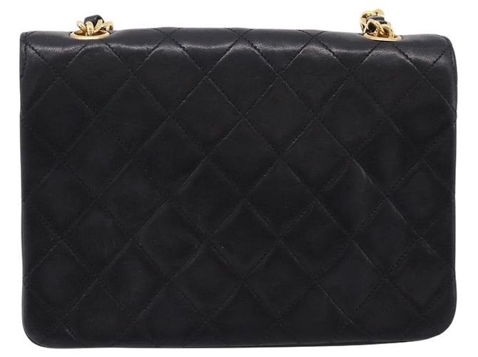 Borsa CHANEL Mini Matelasse 17 con catena in pelle d'agnello nera e oro CC Auth 196466SAV Nero D'oro - vista 2