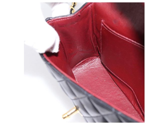 Borsa CHANEL Mini Matelasse 17 con catena in pelle d'agnello nera e oro CC Auth 196466SAV Nero D'oro - vista 20