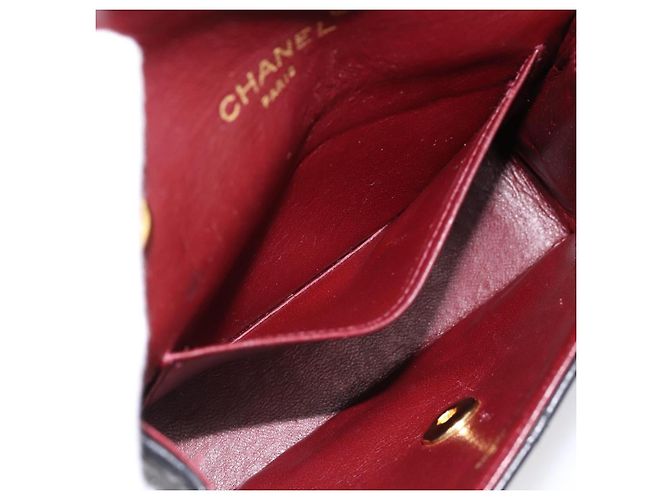 Borsa CHANEL Mini Matelasse 17 con catena in pelle d'agnello nera e oro CC Auth 196466SAV Nero D'oro - vista 21