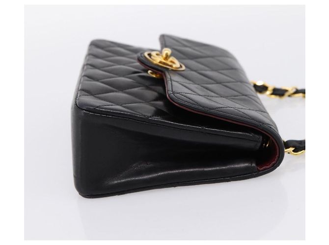Borsa CHANEL Mini Matelasse 17 con catena in pelle d'agnello nera e oro CC Auth 196466SAV Nero D'oro - vista 4