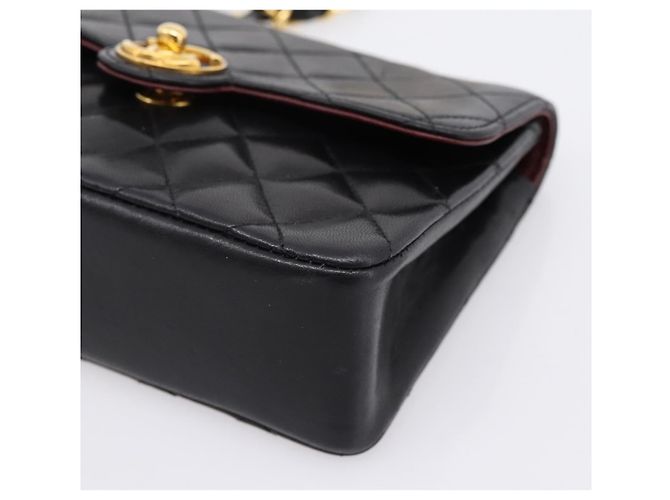 Borsa CHANEL Mini Matelasse 17 con catena in pelle d'agnello nera e oro CC Auth 196466SAV Nero D'oro - vista 8