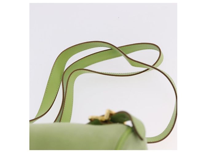 Zaino Salvatore Ferragamo Gancini in camoscio verde e oro Auth 193783A D'oro - vista 15