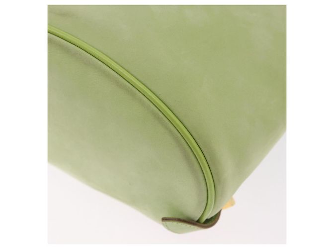 Zaino Salvatore Ferragamo Gancini in camoscio verde e oro Auth 193783A D'oro - vista 16