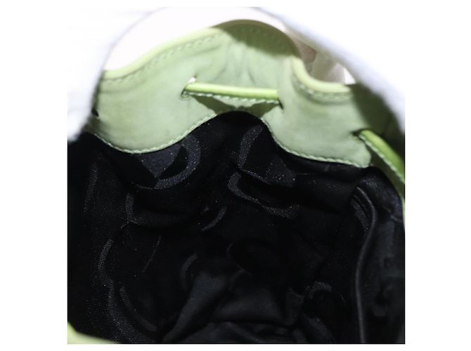 Zaino Salvatore Ferragamo Gancini in camoscio verde e oro Auth 193783A D'oro - vista 21