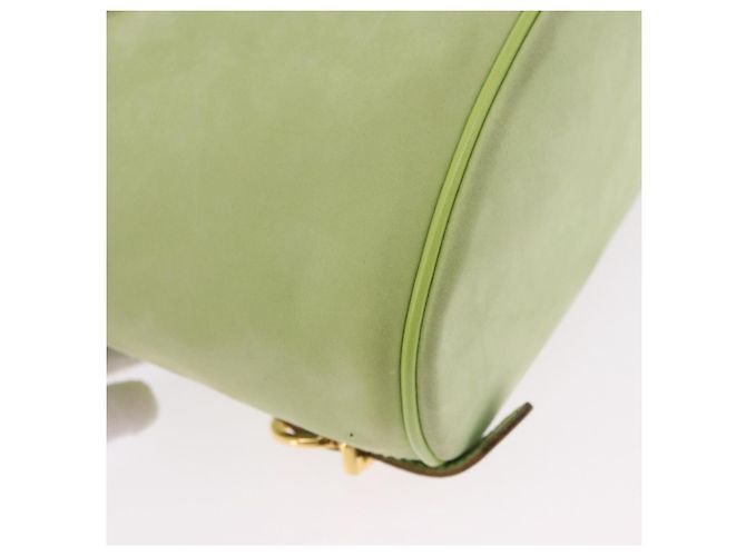 Zaino Salvatore Ferragamo Gancini in camoscio verde e oro Auth 193783A D'oro - vista 9