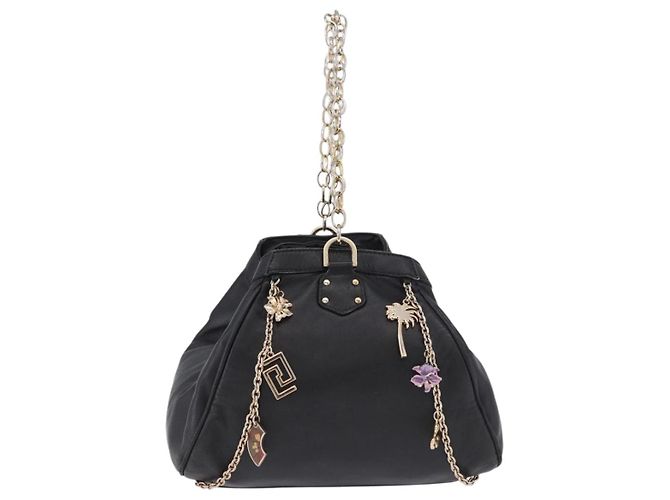 Borsa a tracolla con catena VERSACE in pelle Collaborazione H&M Nero Oro Auth 194660A D'oro - vista 13