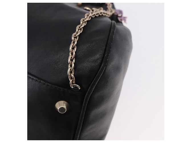 Borsa a tracolla con catena VERSACE in pelle Collaborazione H&M Nero Oro Auth 194660A D'oro - vista 14