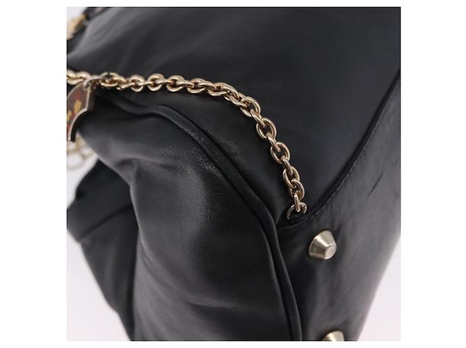 Borsa a tracolla con catena VERSACE in pelle Collaborazione H&M Nero Oro Auth 194660A D'oro - vista 15