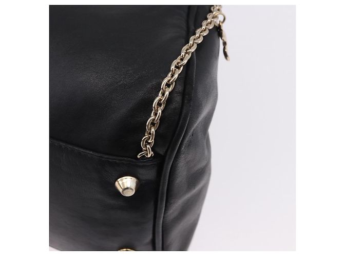 Borsa a tracolla con catena VERSACE in pelle Collaborazione H&M Nero Oro Auth 194660A D'oro - vista 16