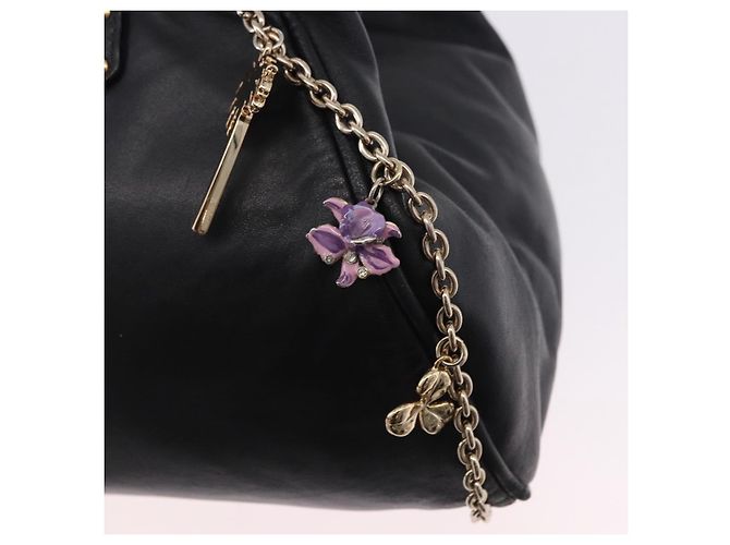 Borsa a tracolla con catena VERSACE in pelle Collaborazione H&M Nero Oro Auth 194660A D'oro - vista 17