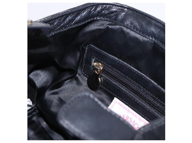 Borsa a tracolla con catena VERSACE in pelle Collaborazione H&M Nero Oro Auth 194660A D'oro - vista 21