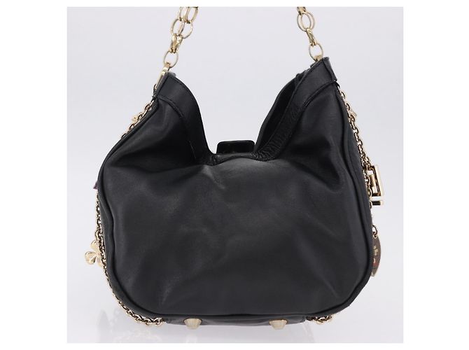 Borsa a tracolla con catena VERSACE in pelle Collaborazione H&M Nero Oro Auth 194660A D'oro - vista 3
