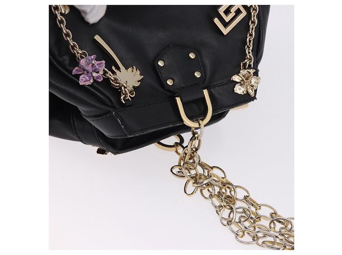 Borsa a tracolla con catena VERSACE in pelle Collaborazione H&M Nero Oro Auth 194660A D'oro - vista 6