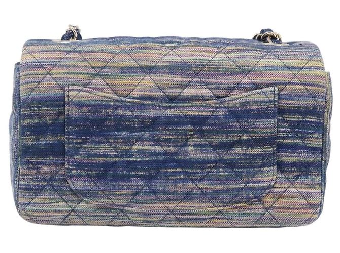 Bolso de hombro CHANEL Matelasse 20 Chain en denim azul marino con CC dorado Auth 197103SM - vista 2