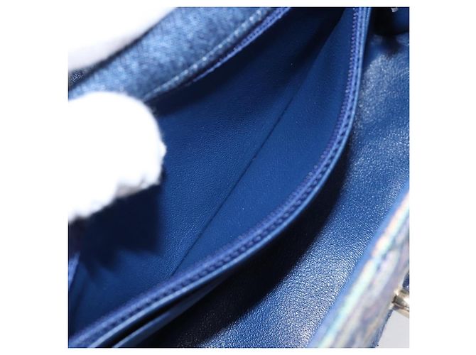 Bolso de hombro CHANEL Matelasse 20 Chain en denim azul marino con CC dorado Auth 197103SM - vista 23