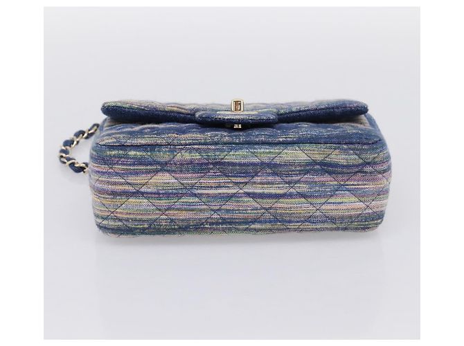 Bolso de hombro CHANEL Matelasse 20 Chain en denim azul marino con CC dorado Auth 197103SM - vista 5