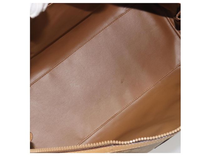 Céline Borsa Boston CELINE Macadam Canvas PVC Beige Gold Auth 194366 D'oro - vista 11