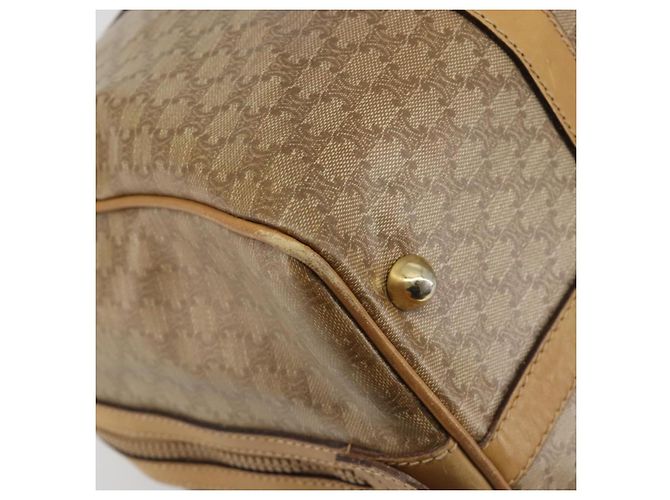 Céline Borsa Boston CELINE Macadam Canvas PVC Beige Gold Auth 194366 D'oro - vista 16