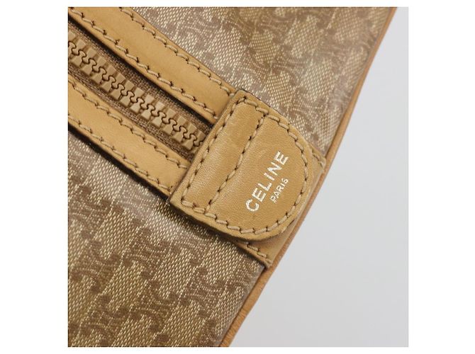 Céline Borsa Boston CELINE Macadam Canvas PVC Beige Gold Auth 194366 D'oro - vista 17