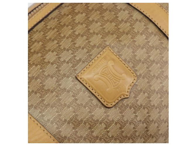Céline Borsa Boston CELINE Macadam Canvas PVC Beige Gold Auth 194366 D'oro - vista 19