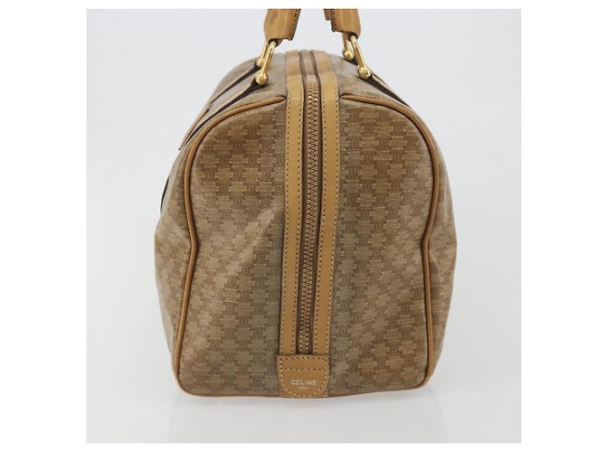 Céline Borsa Boston CELINE Macadam Canvas PVC Beige Gold Auth 194366 D'oro - vista 3