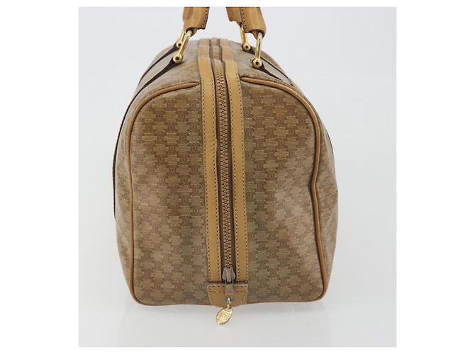 Céline Borsa Boston CELINE Macadam Canvas PVC Beige Gold Auth 194366 D'oro - vista 4