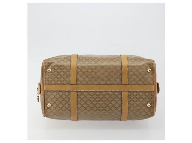 Céline Borsa Boston CELINE Macadam Canvas PVC Beige Gold Auth 194366 D'oro - vista 5