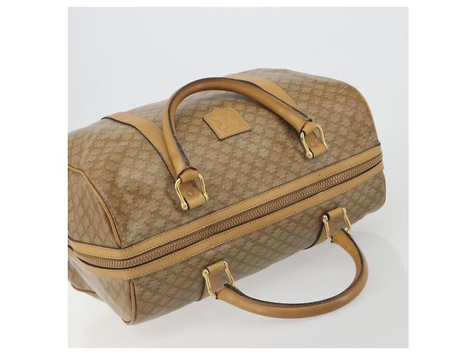Céline Borsa Boston CELINE Macadam Canvas PVC Beige Gold Auth 194366 D'oro - vista 6