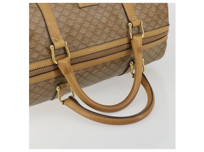 Céline Borsa Boston CELINE Macadam Canvas PVC Beige Gold Auth 194366 D'oro - vista 7