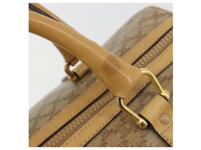 Céline Borsa Boston CELINE Macadam Canvas PVC Beige Gold Auth 194366 D'oro - vista 9