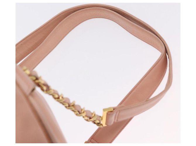 Zaino CHANEL Lamb Skin Pink Gold CC Auth 195704A Rosa D'oro - vista 14